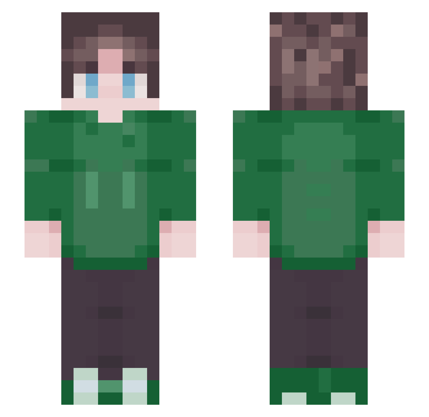 z_e_n_j_i Minecraft skin, front and back view