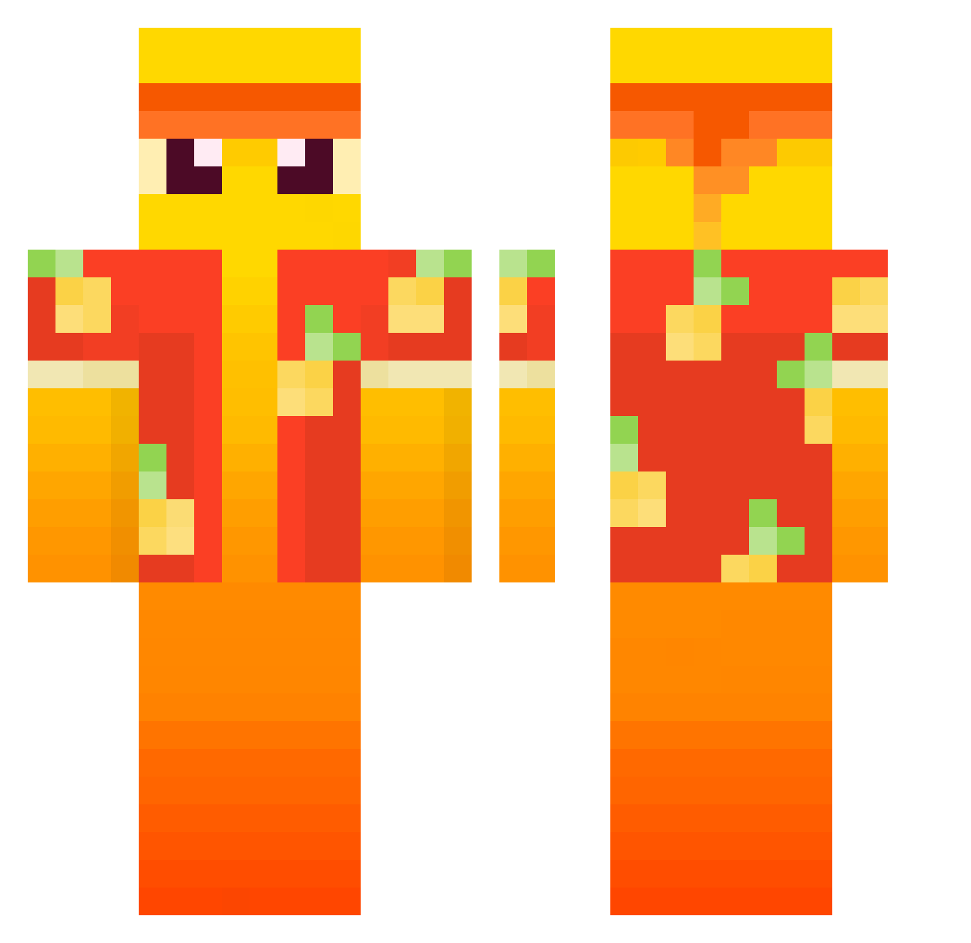 Kos17 Minecraft skin, front and back view