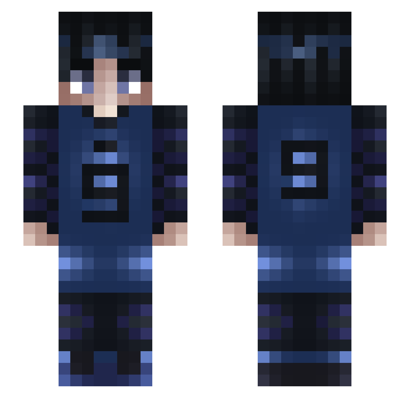 Shaizow Minecraft skin, front and back view