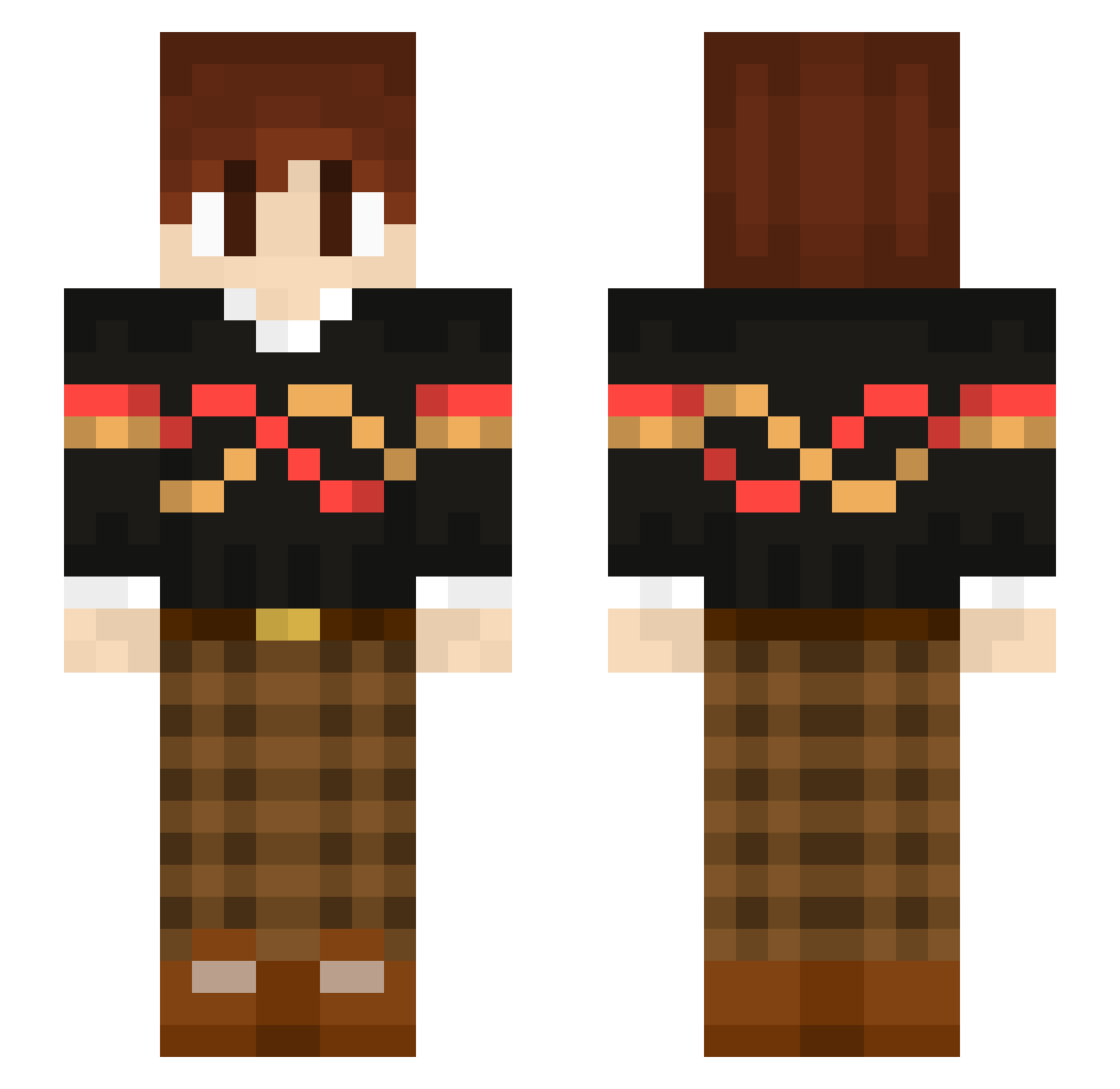 TheHumanOcelot Minecraft skin, front and back view