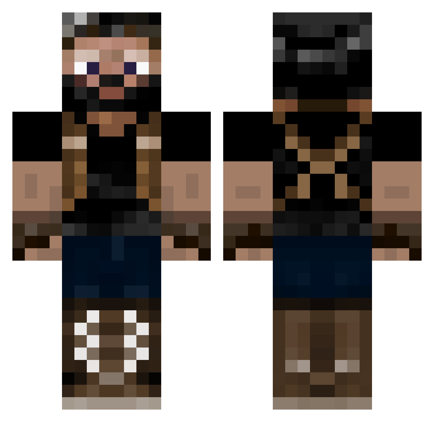 GeniusM Minecraft skin, front and back view