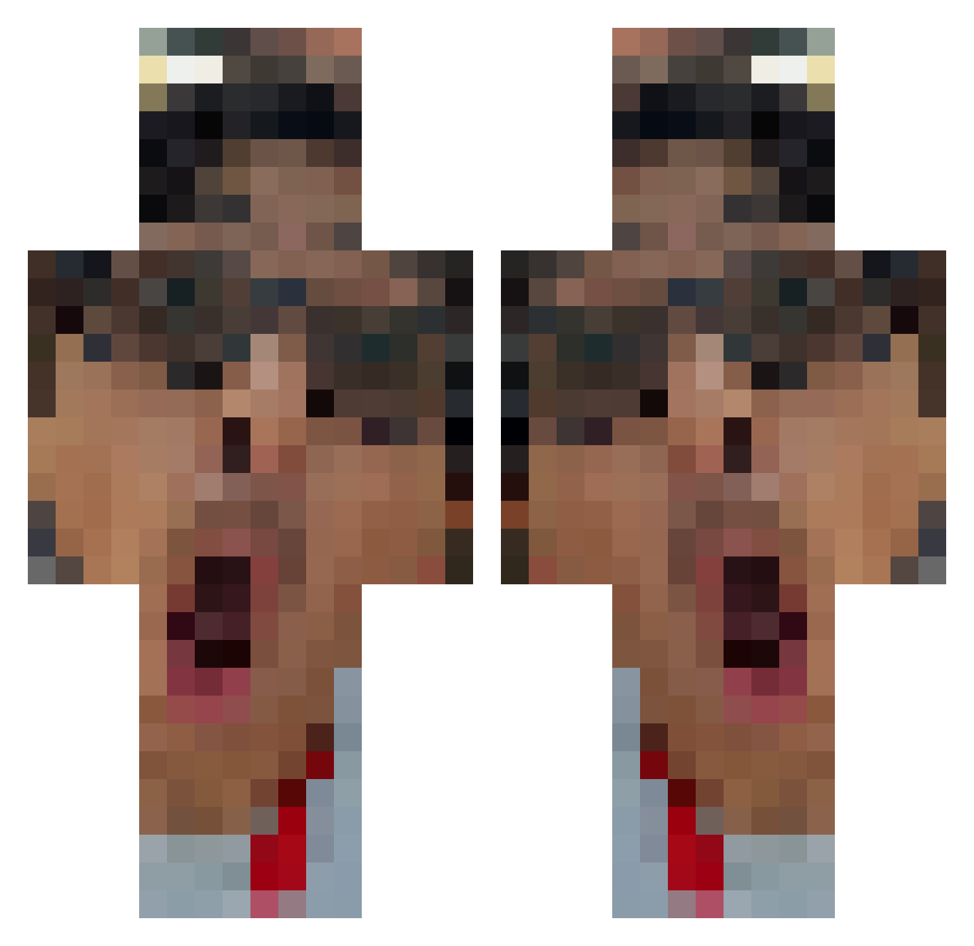 blu3ci Minecraft skin, front and back view