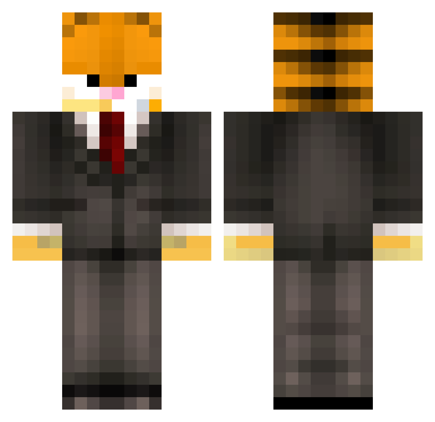 PM_Alex Minecraft skin, front and back view