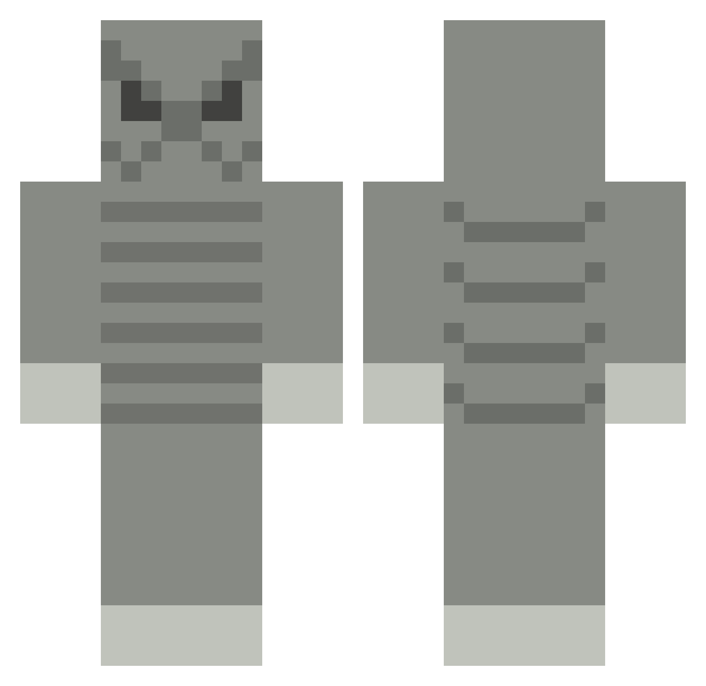supergovernment Minecraft skin, front and back view
