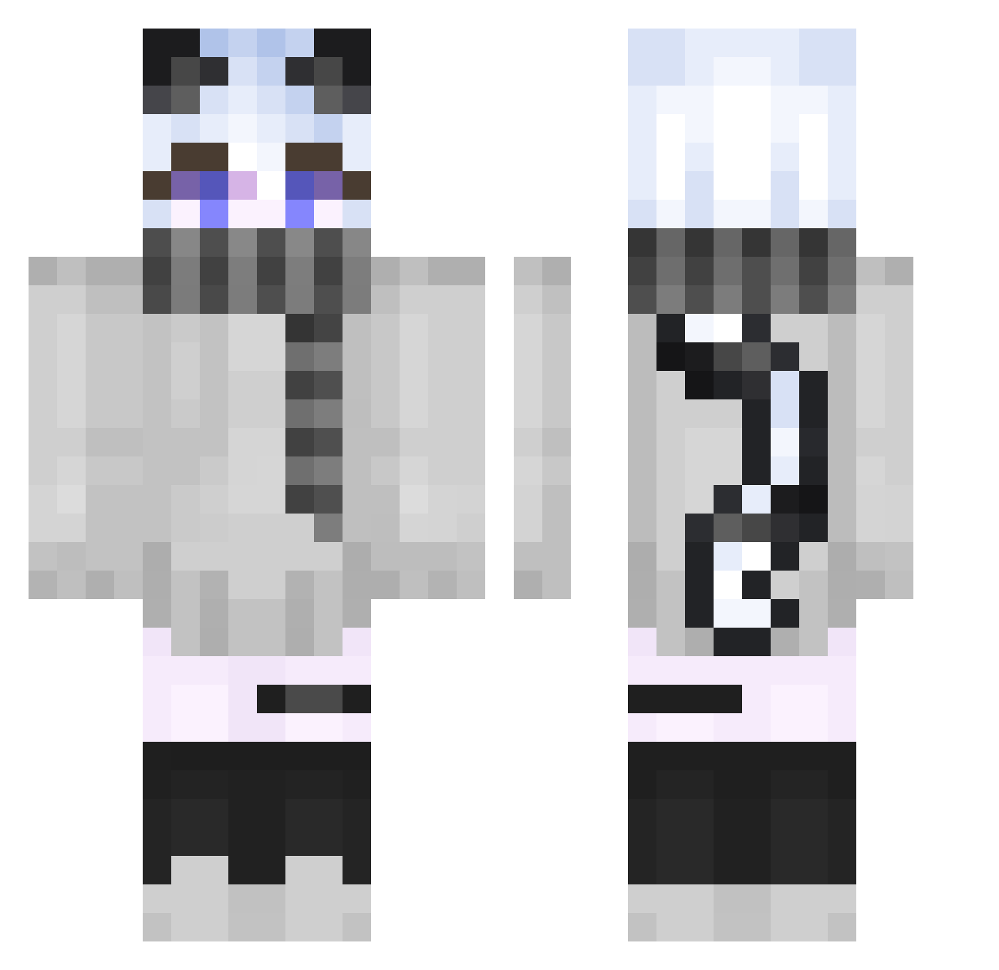 Shokurei Minecraft skin, front and back view