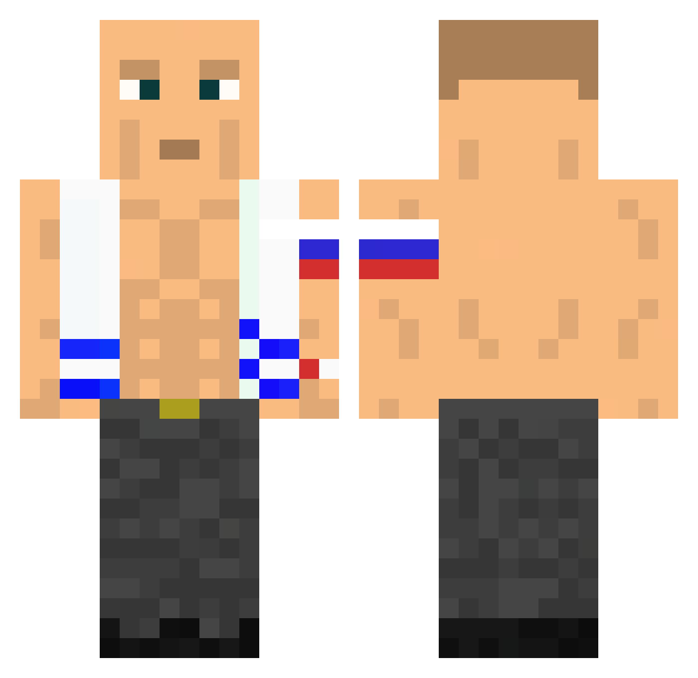 anmb Minecraft skin, front and back view