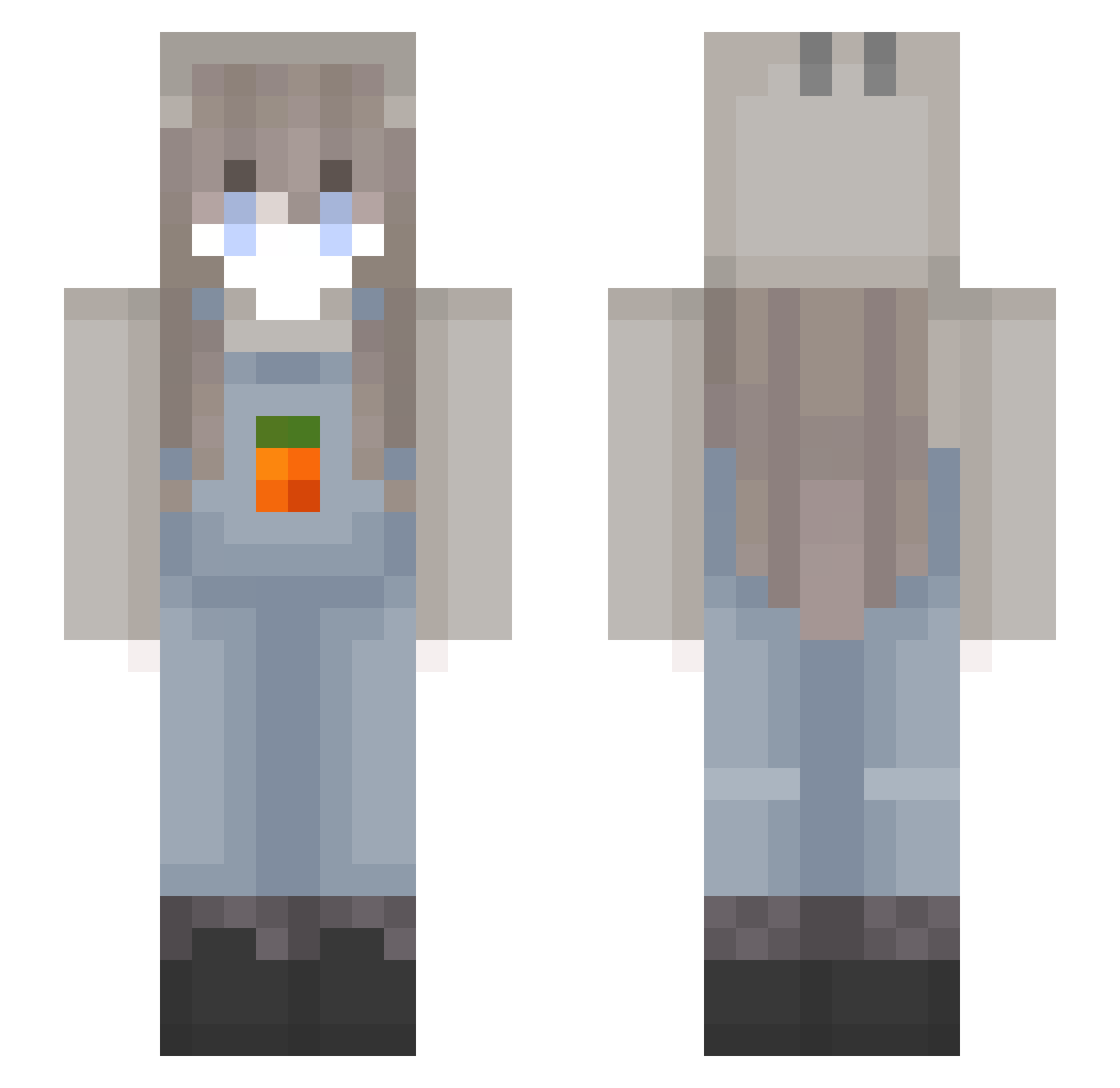 Anyang_E Minecraft skin, front and back view