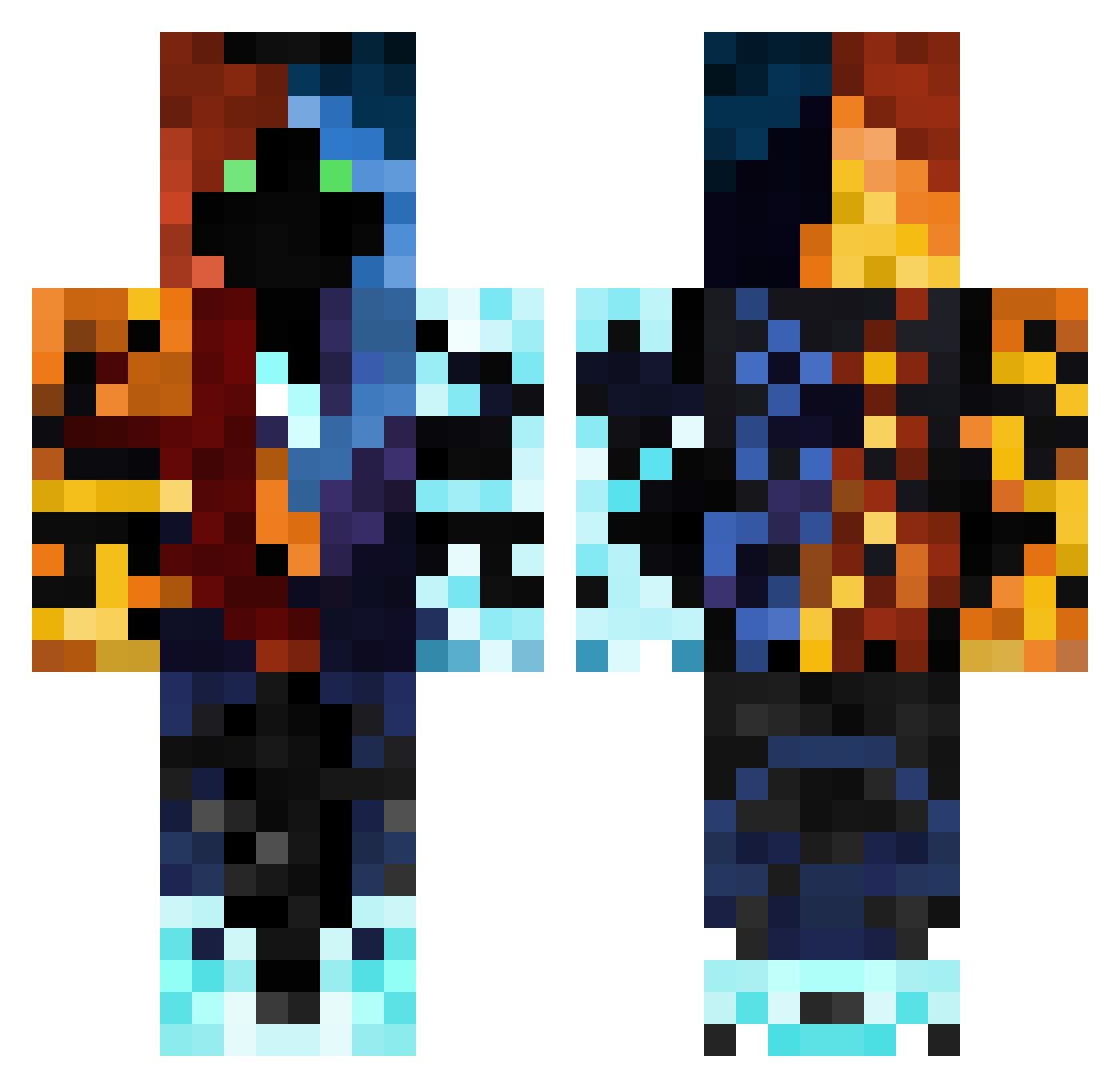 V0idChill Minecraft skin, front and back view