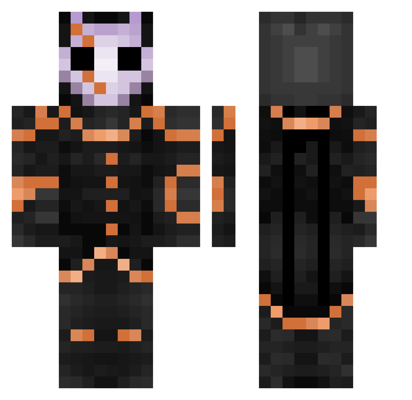 tenoozk Minecraft skin, front and back view