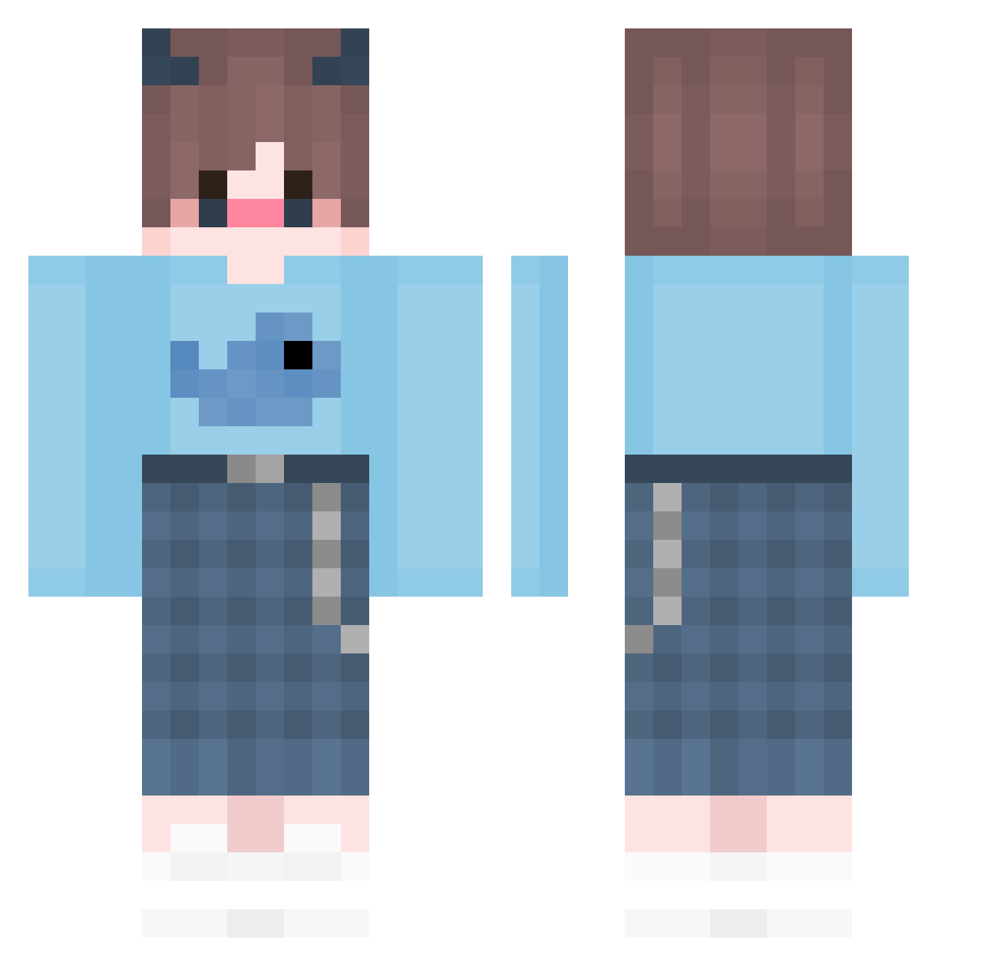 Boyfriend23 Minecraft skin, front and back view