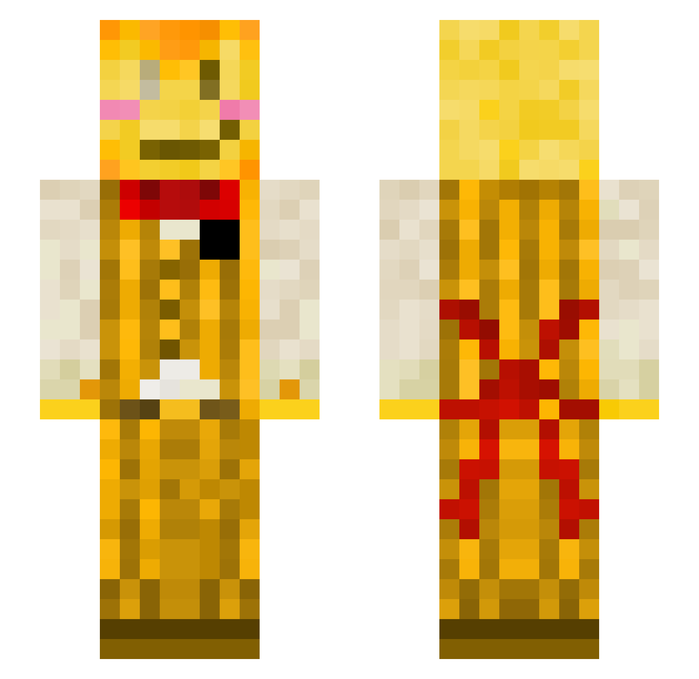 icanswimnow Minecraft skin, front and back view