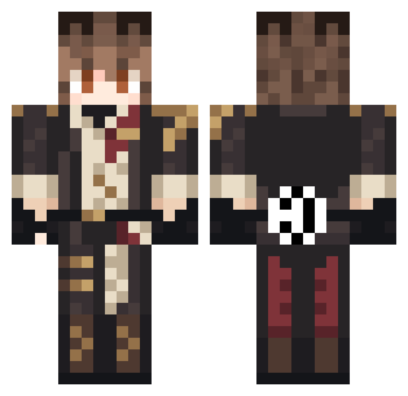 ZY0RUN Minecraft skin, front and back view