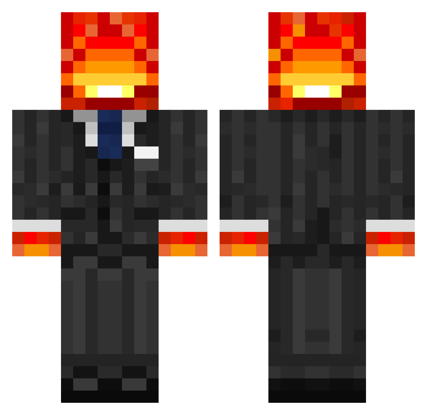 3Redd Minecraft skin, front and back view