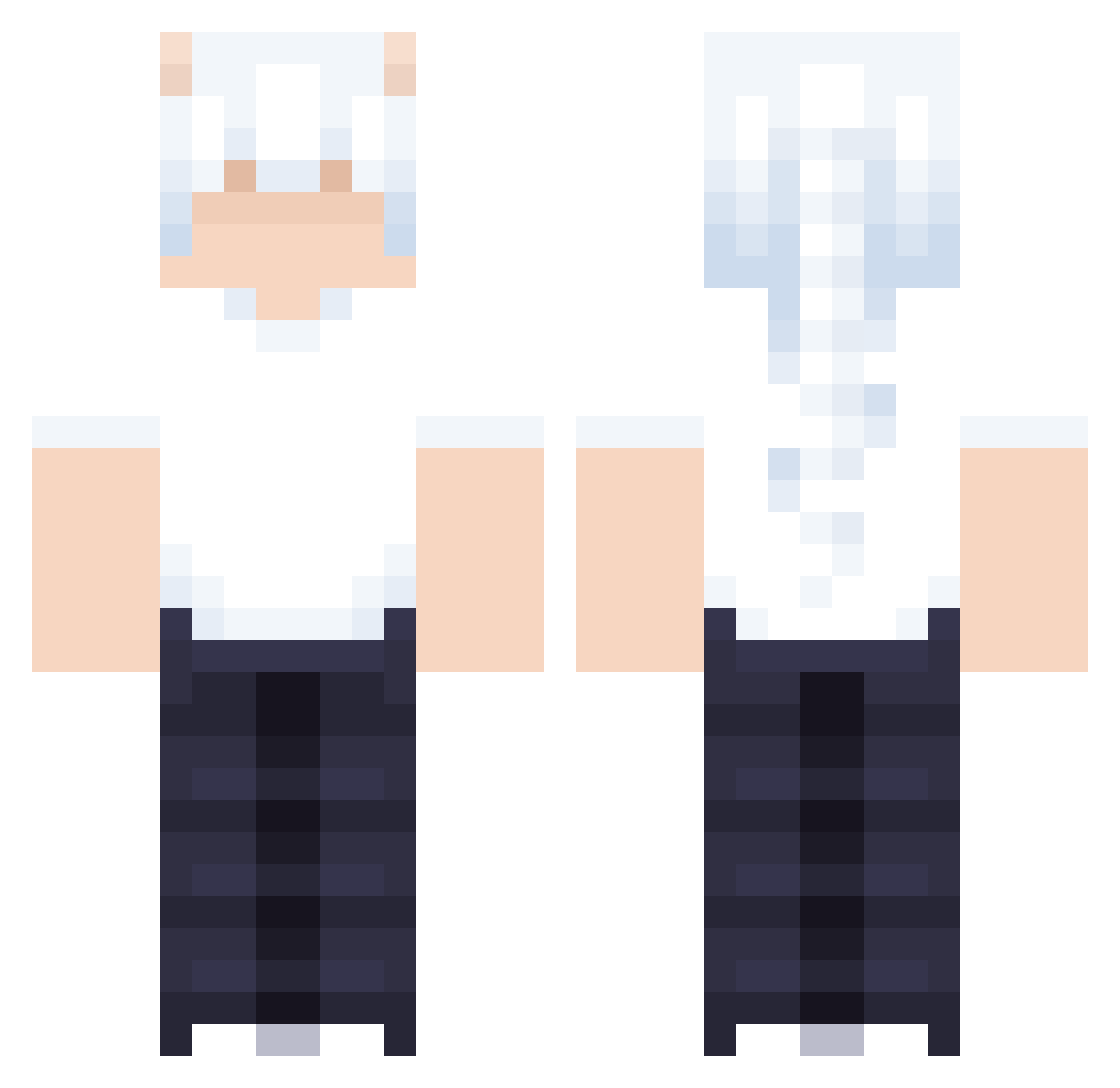 Solitarymax Minecraft skin, front and back view