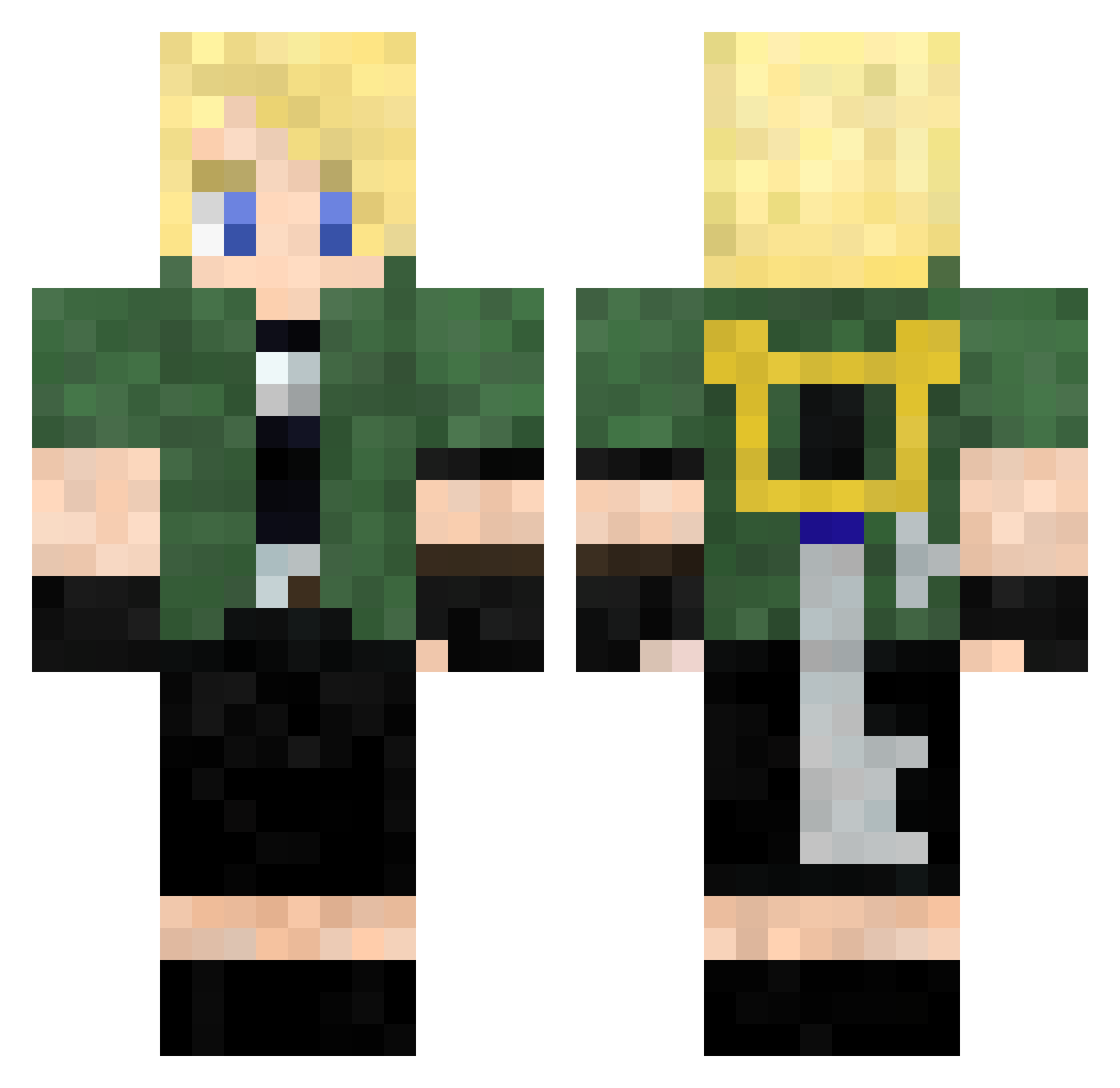 JaryanBossma Minecraft skin, front and back view