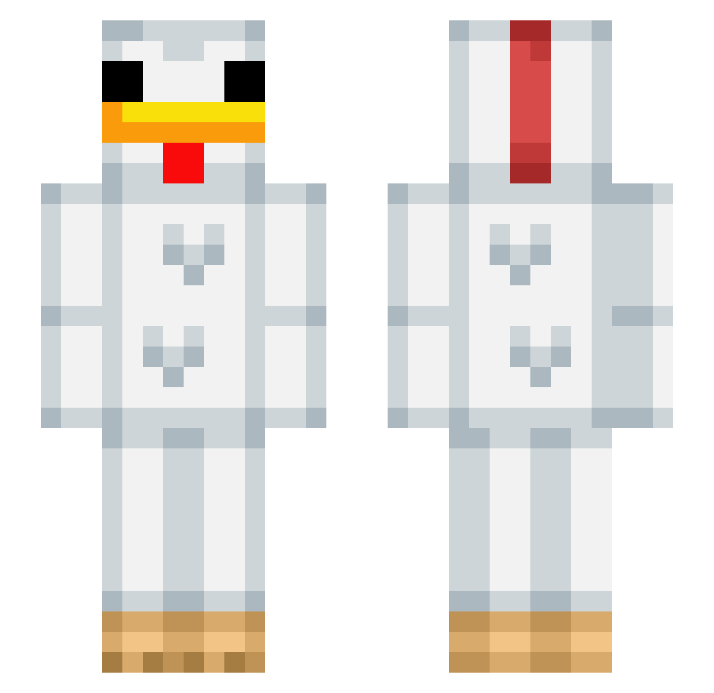 XenticBlendit Minecraft skin, front and back view