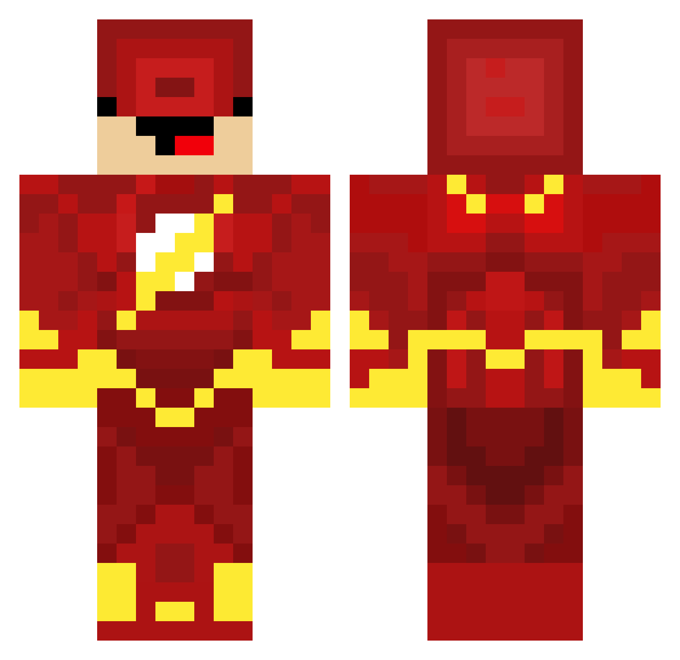 Flashing Minecraft skin, front and back view