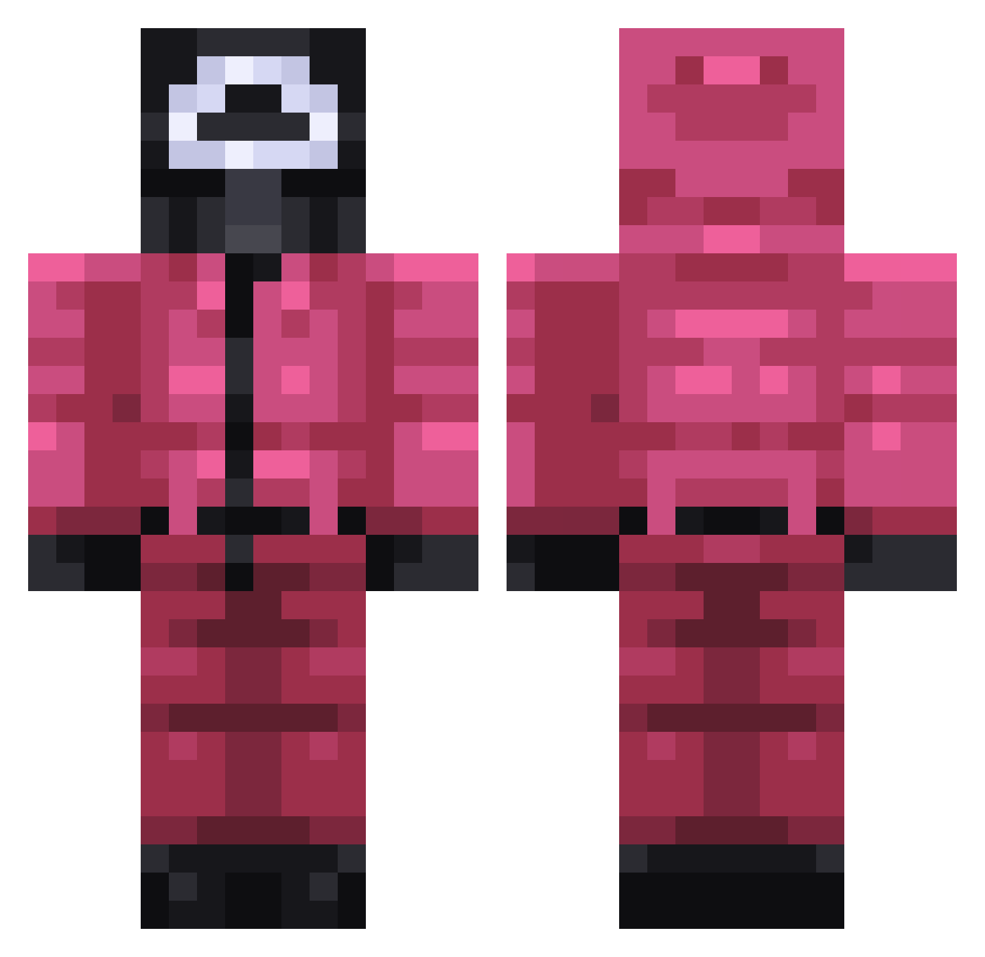 caccos Minecraft skin, front and back view