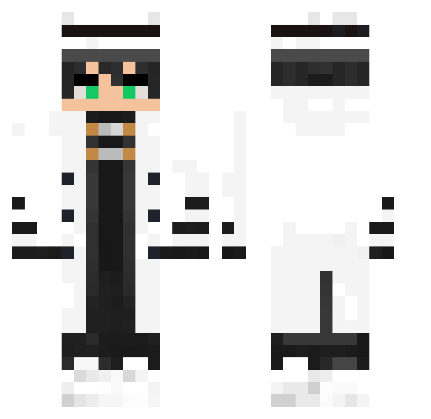 BannyPop Minecraft skin, front and back view