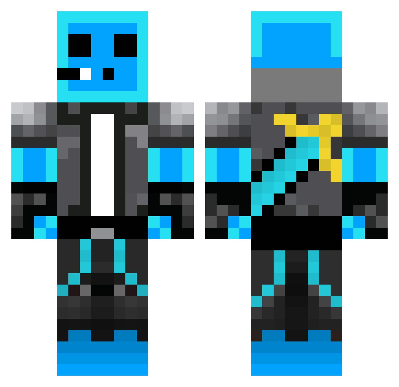 Pumilioo Minecraft skin, front and back view
