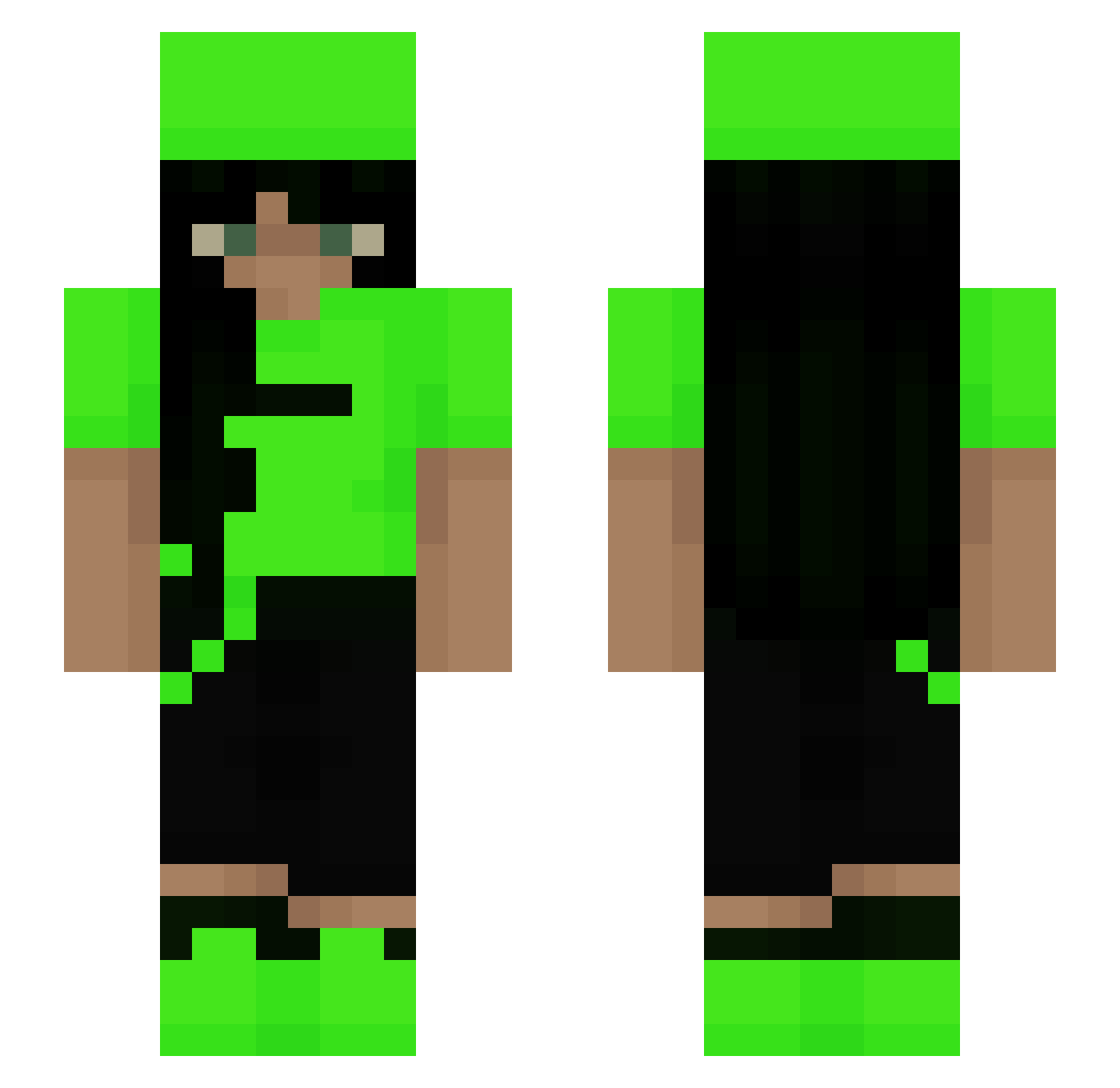 CatTail2233 Minecraft skin, front and back view