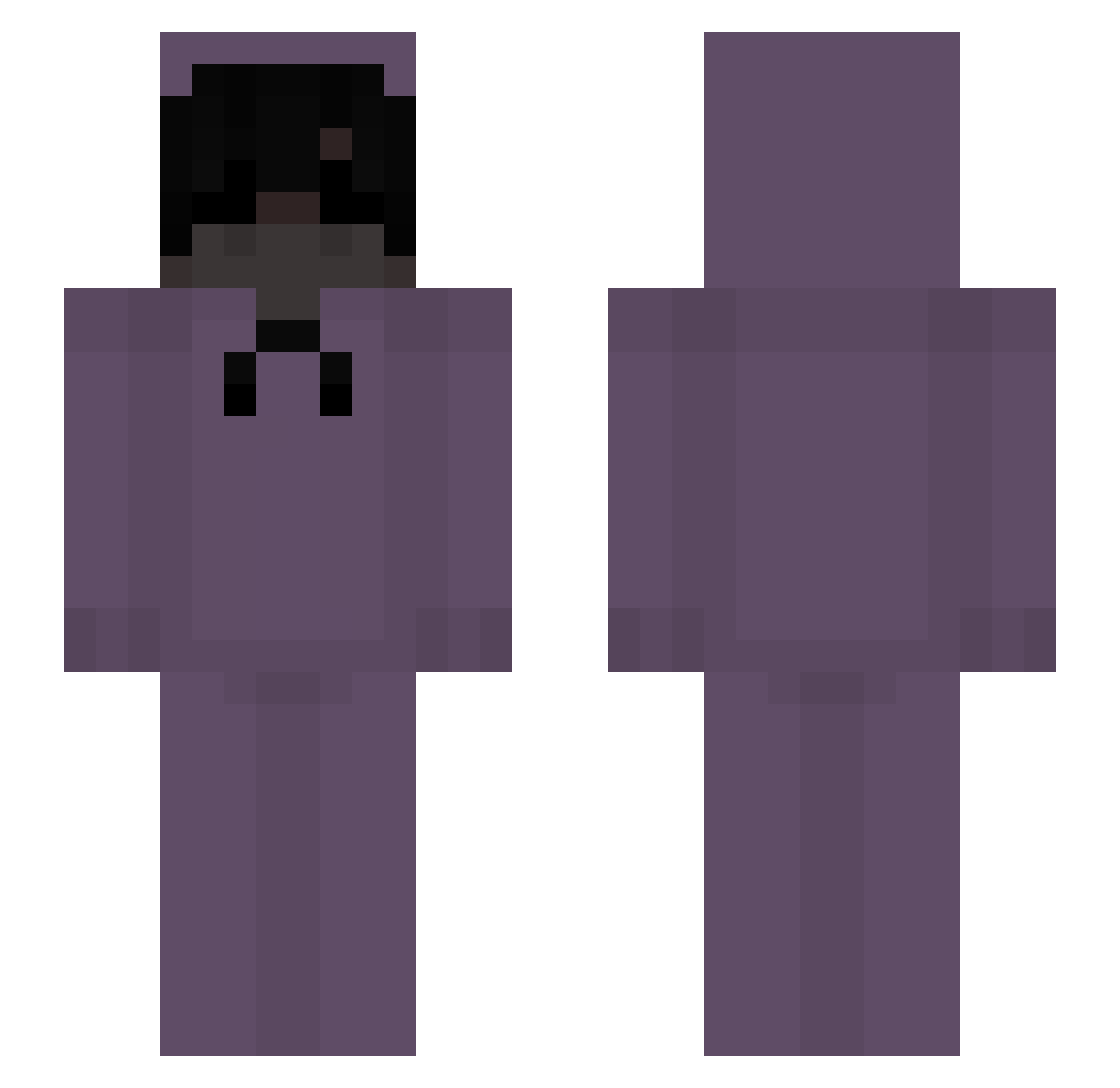 Trqgedy Minecraft skin, front and back view