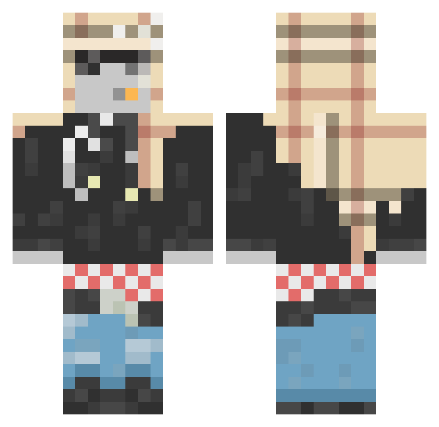 caomk Minecraft skin, front and back view