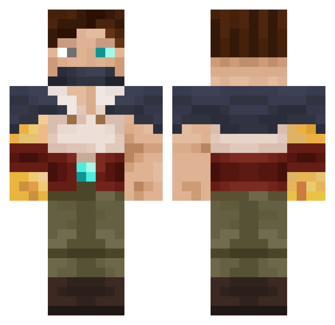 DiV_ViR Minecraft skin, front and back view