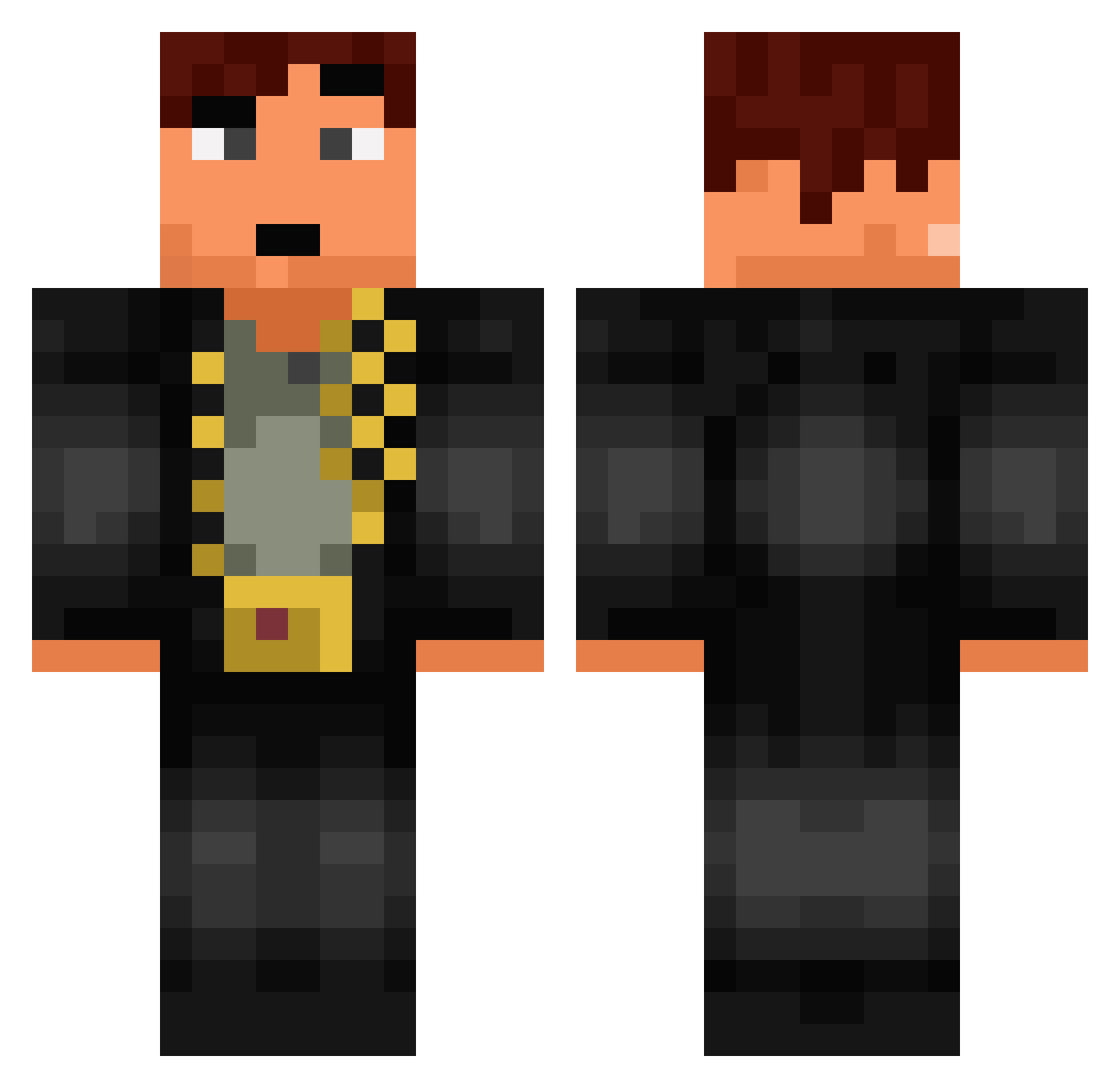 GhaliLaBavure Minecraft skin, front and back view