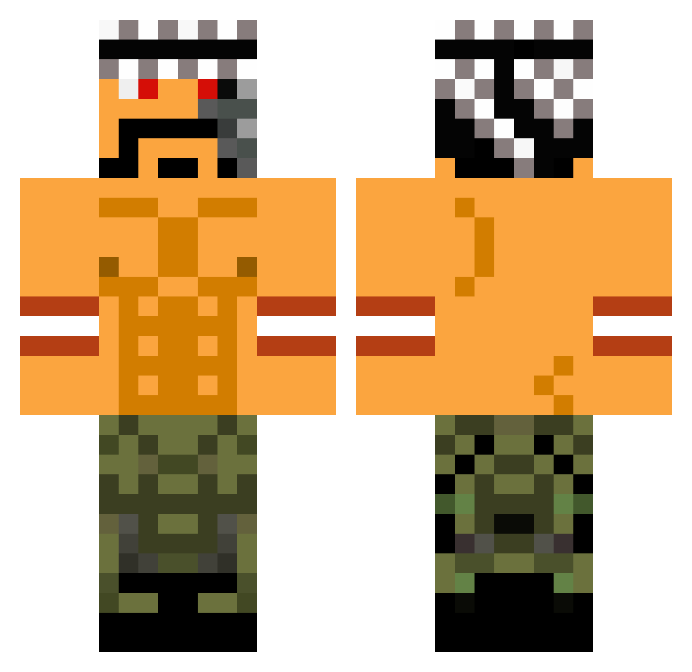 wl3 Minecraft skin, front and back view