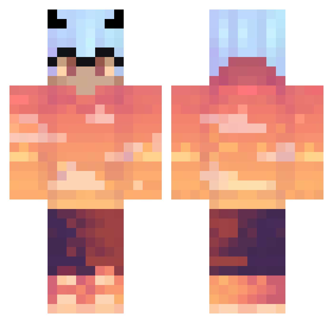 mell07222 Minecraft skin, front and back view