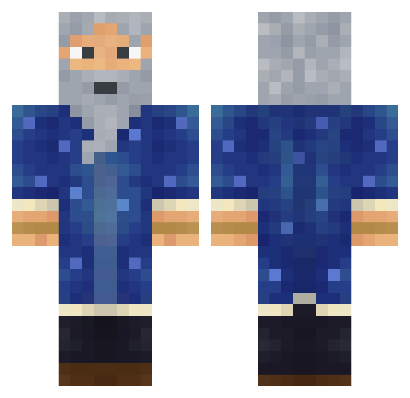 qwoo Minecraft skin, front and back view