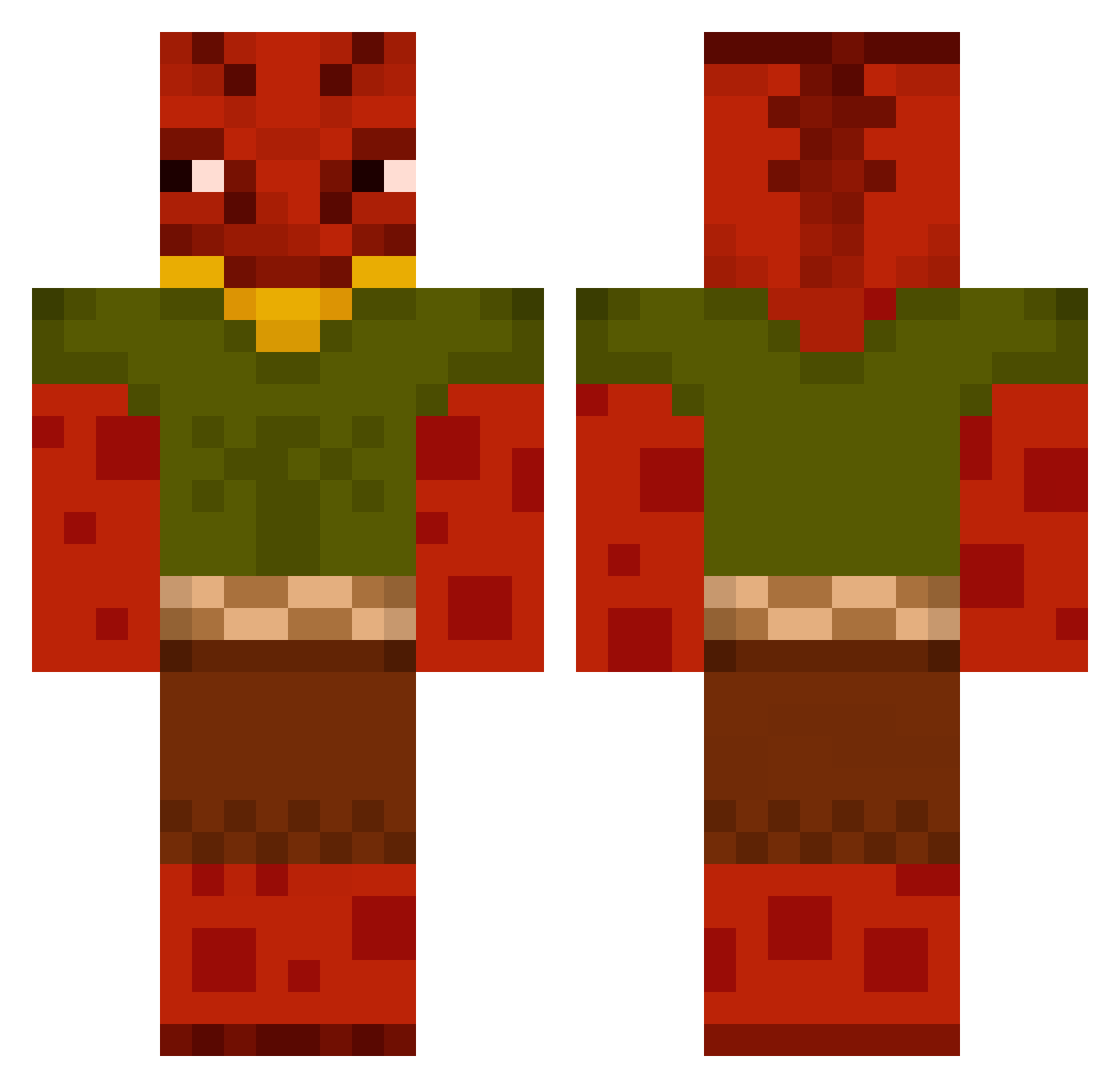 JakeyDawg Minecraft skin, front and back view