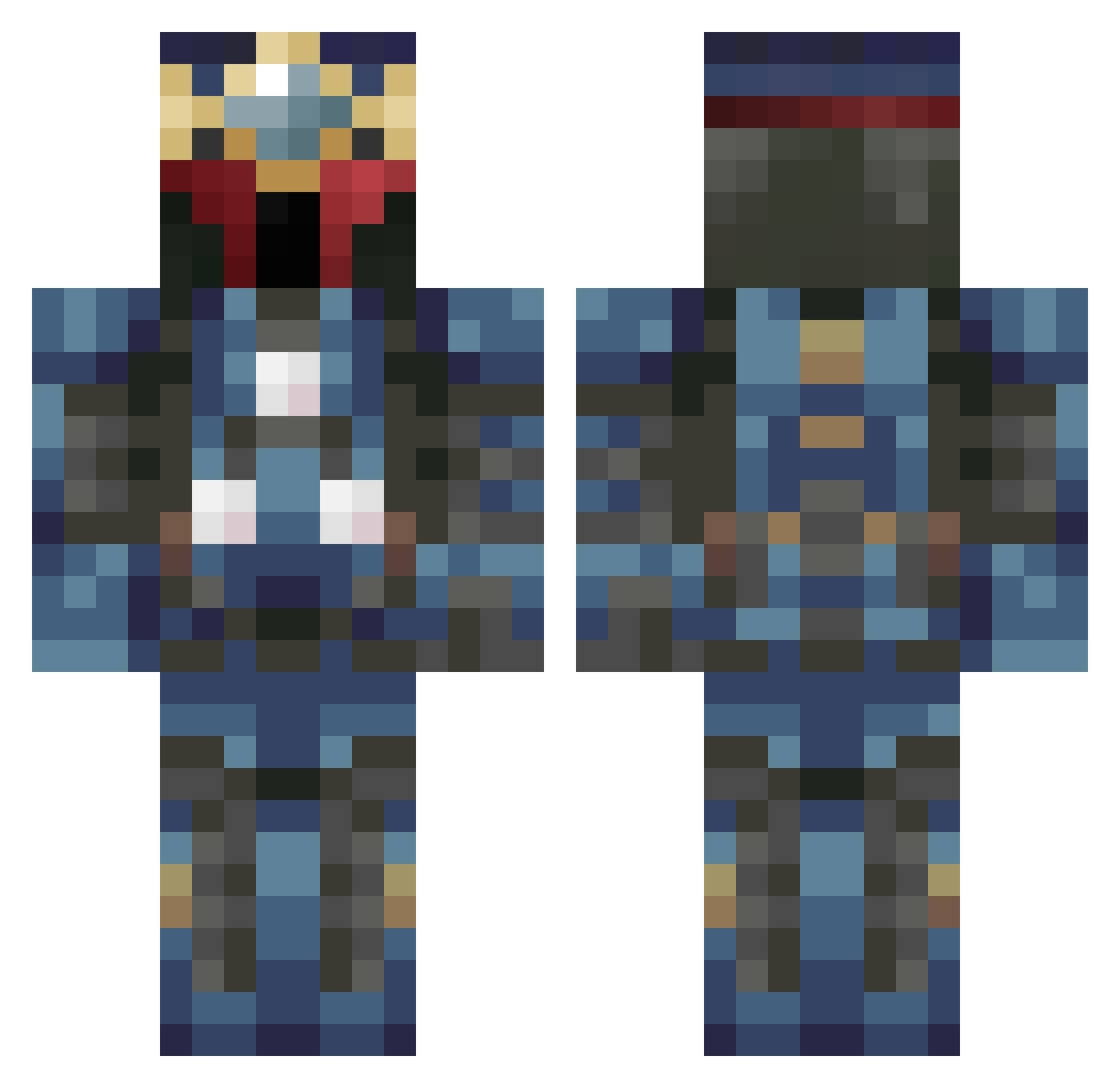Qwibie Minecraft skin, front and back view