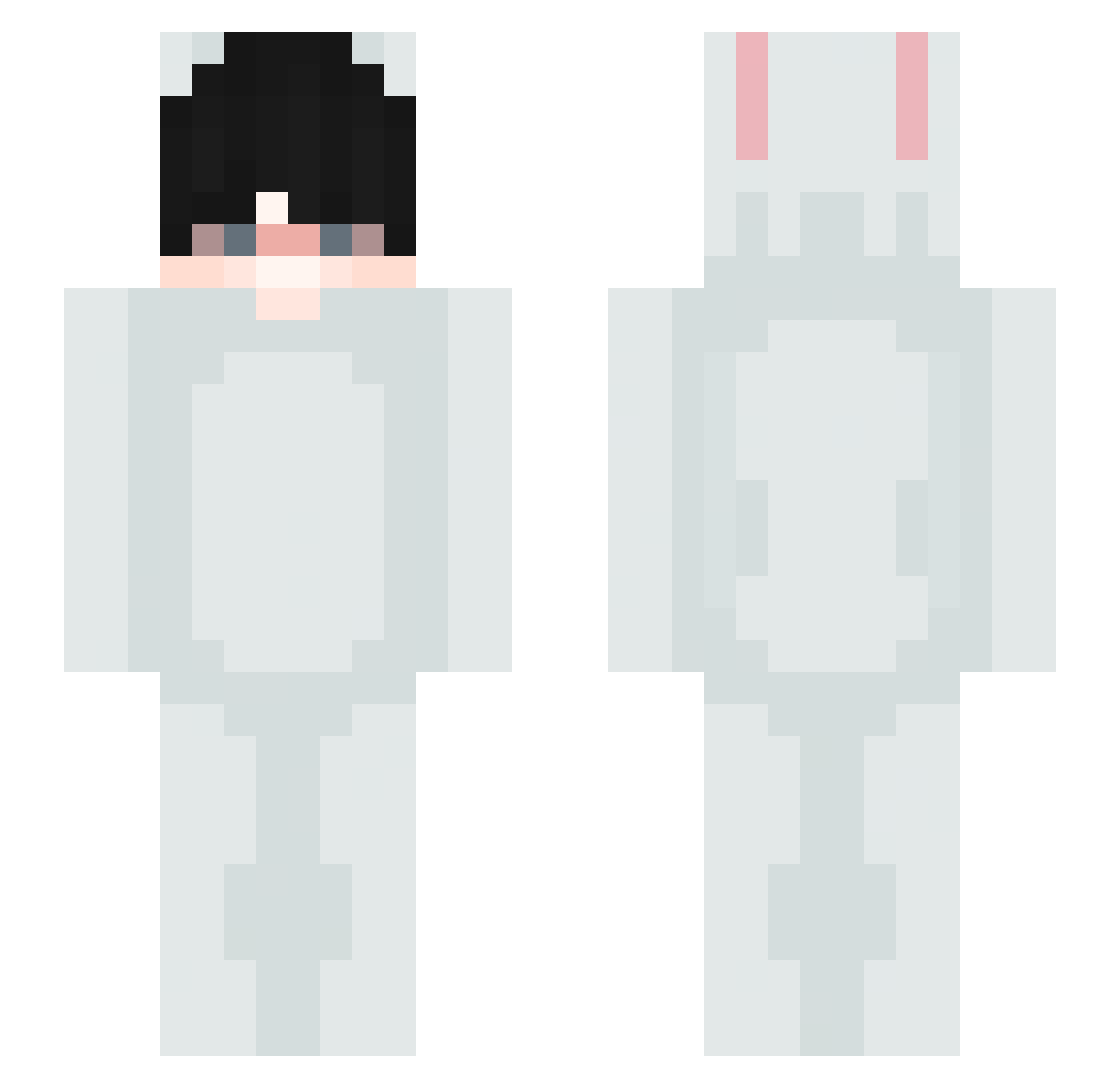 CRpvp Minecraft skin, front and back view