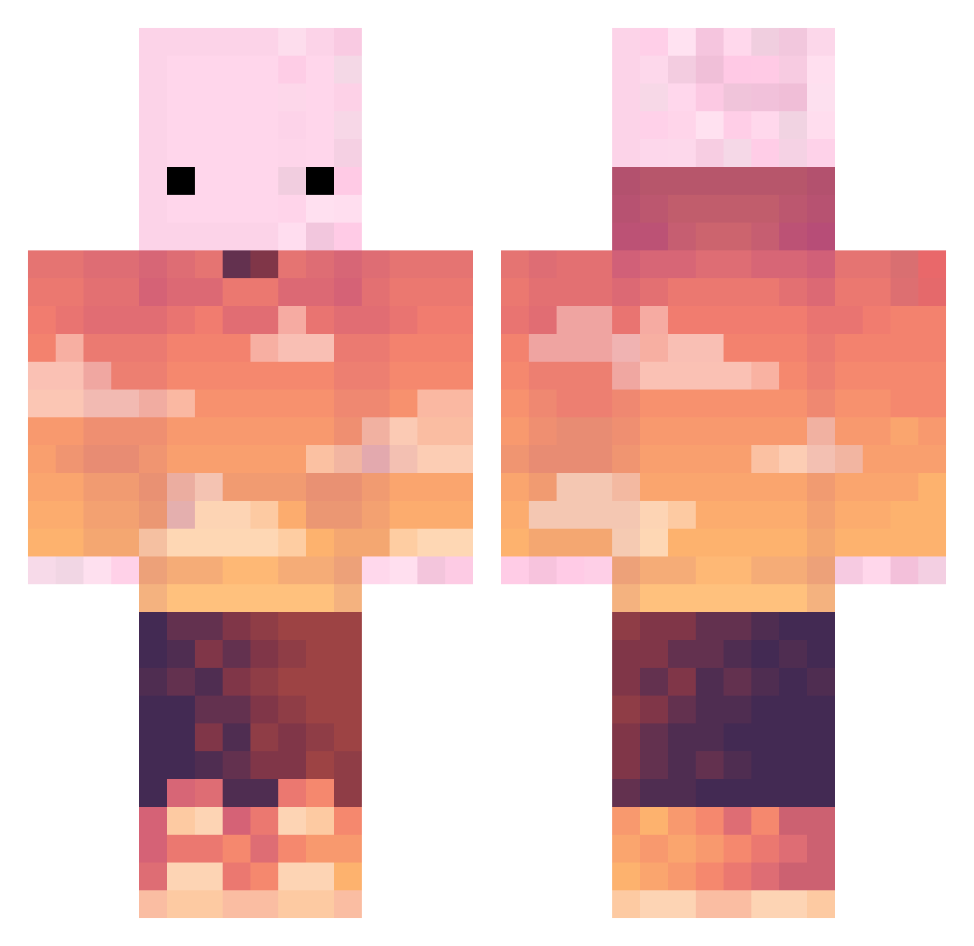 _16Characters_ Minecraft skin, front and back view