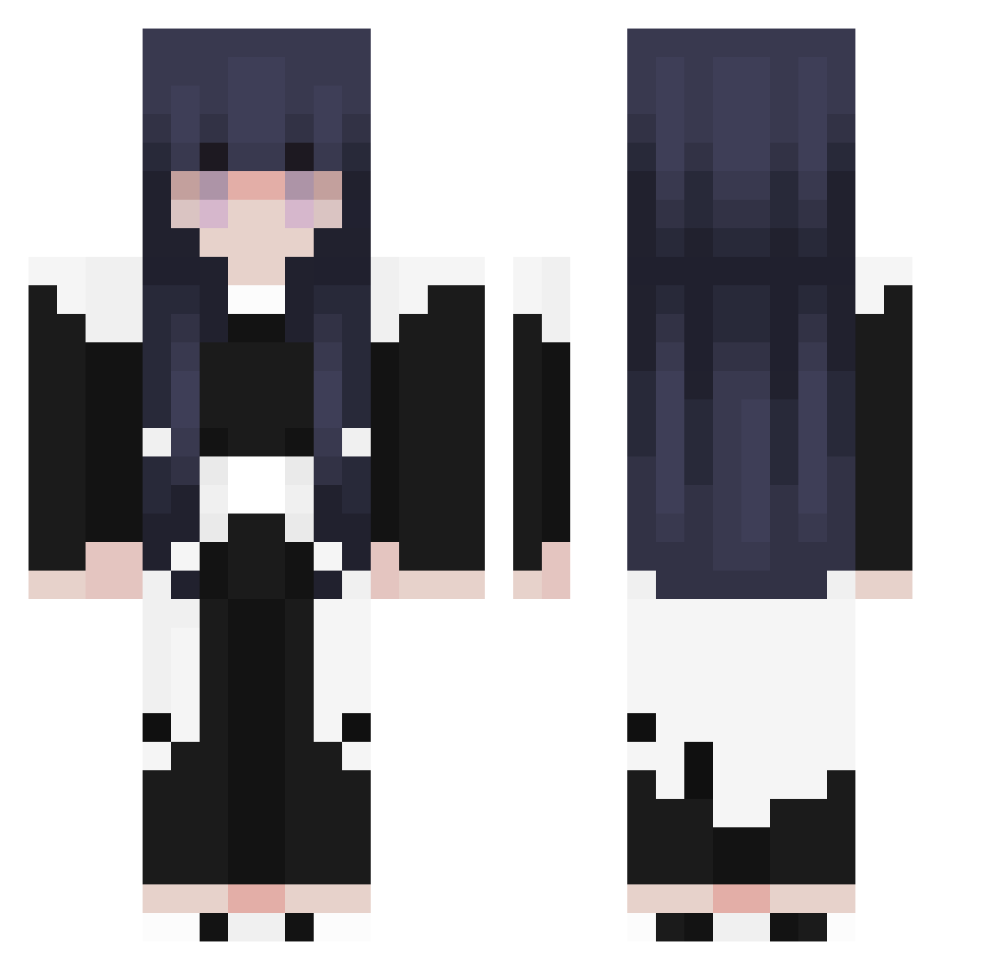 Relentlxsly Minecraft skin, front and back view