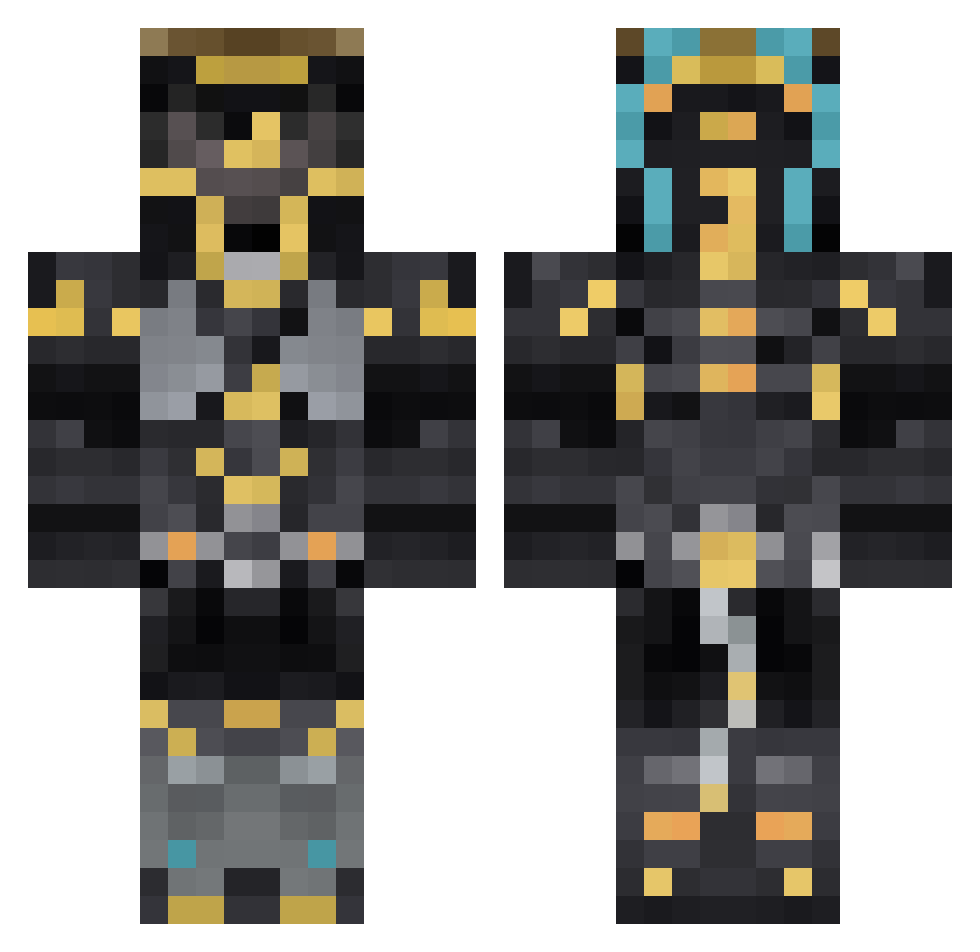 The_Black_Pope Minecraft skin, front and back view