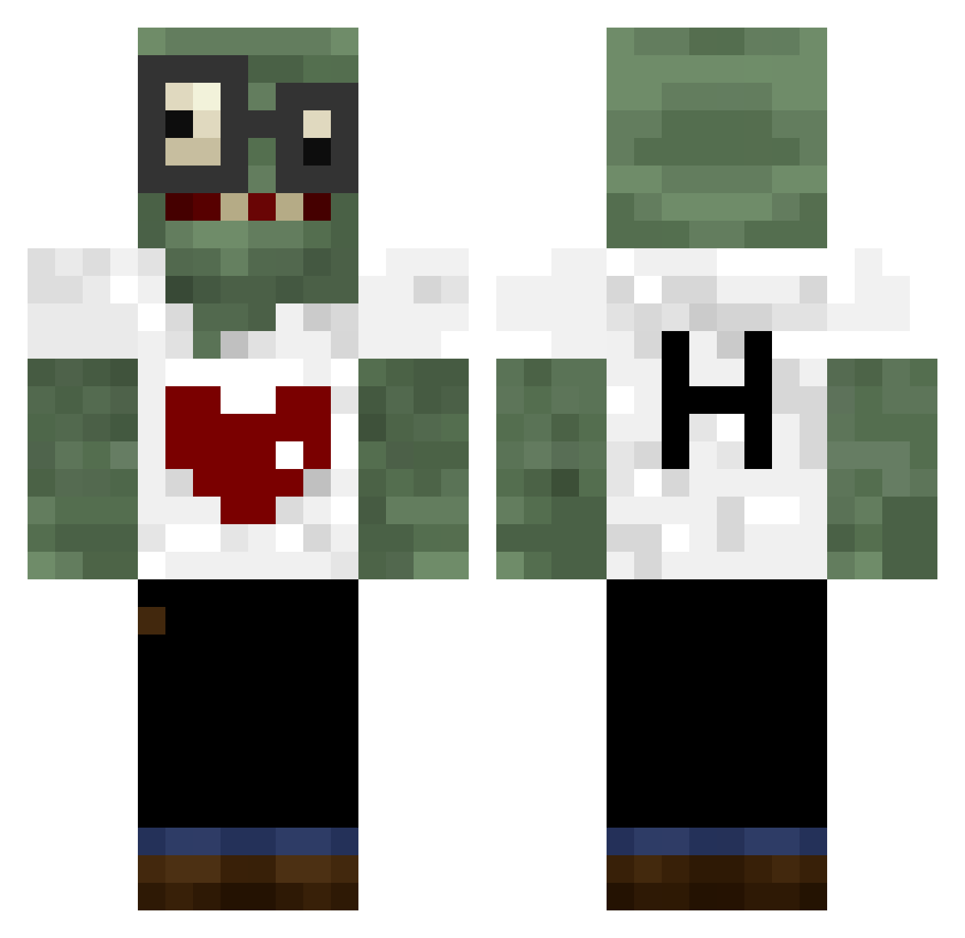 ScaryX8 Minecraft skin, front and back view