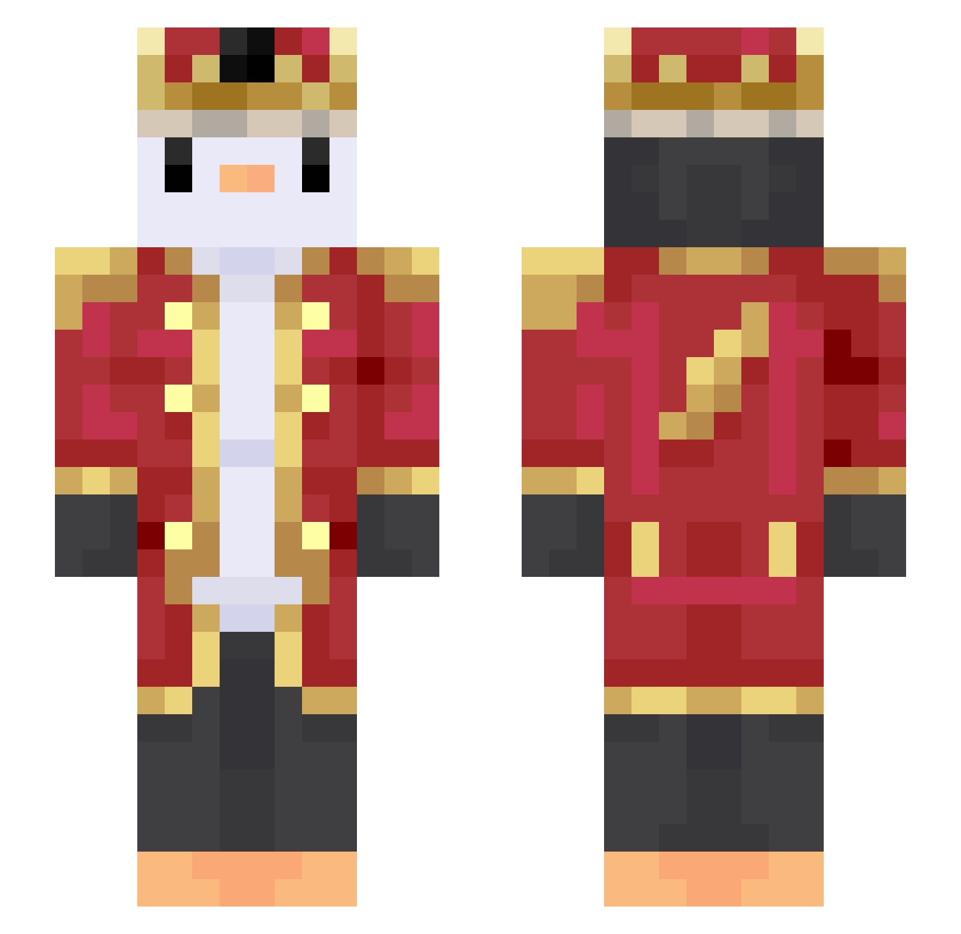 Quangles Minecraft skin, front and back view