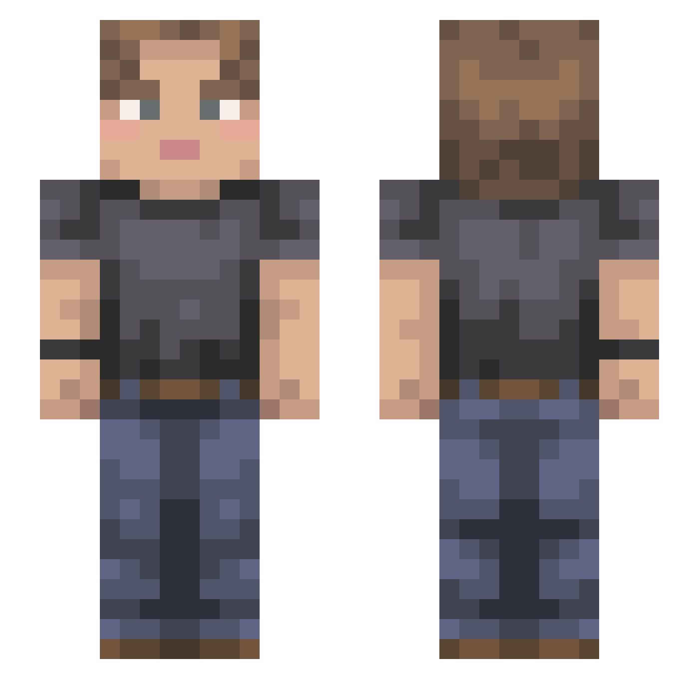 Chillynugget Minecraft skin, front and back view