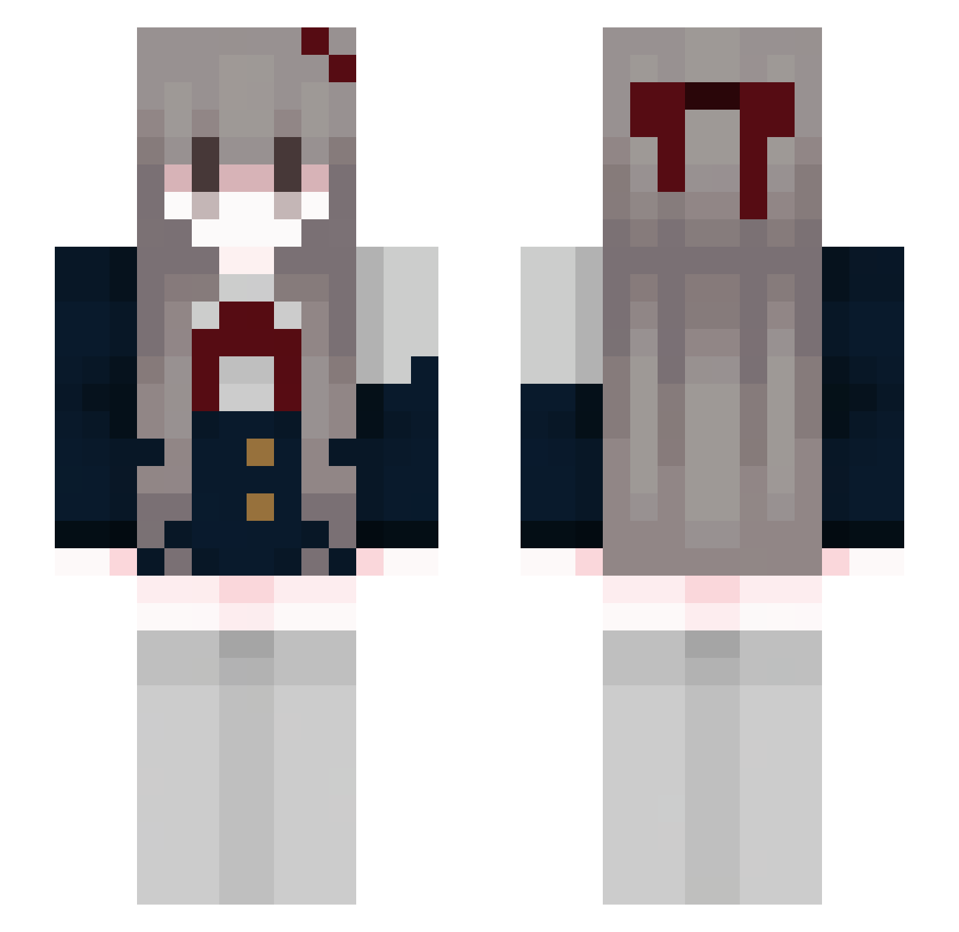 Stafanie Minecraft skin, front and back view
