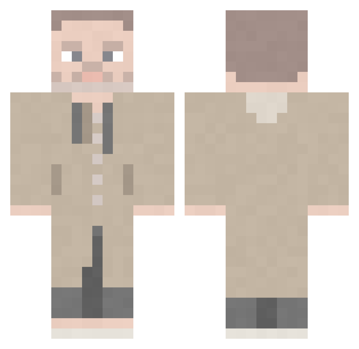 mahathu Minecraft skin, front and back view