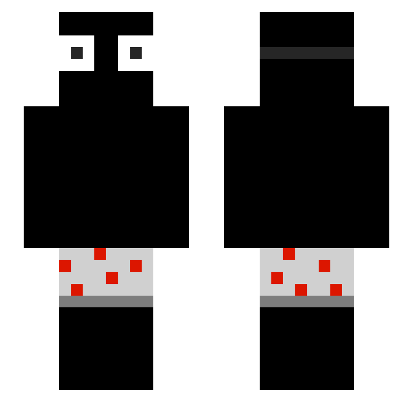 Nott_Binx Minecraft skin, front and back view