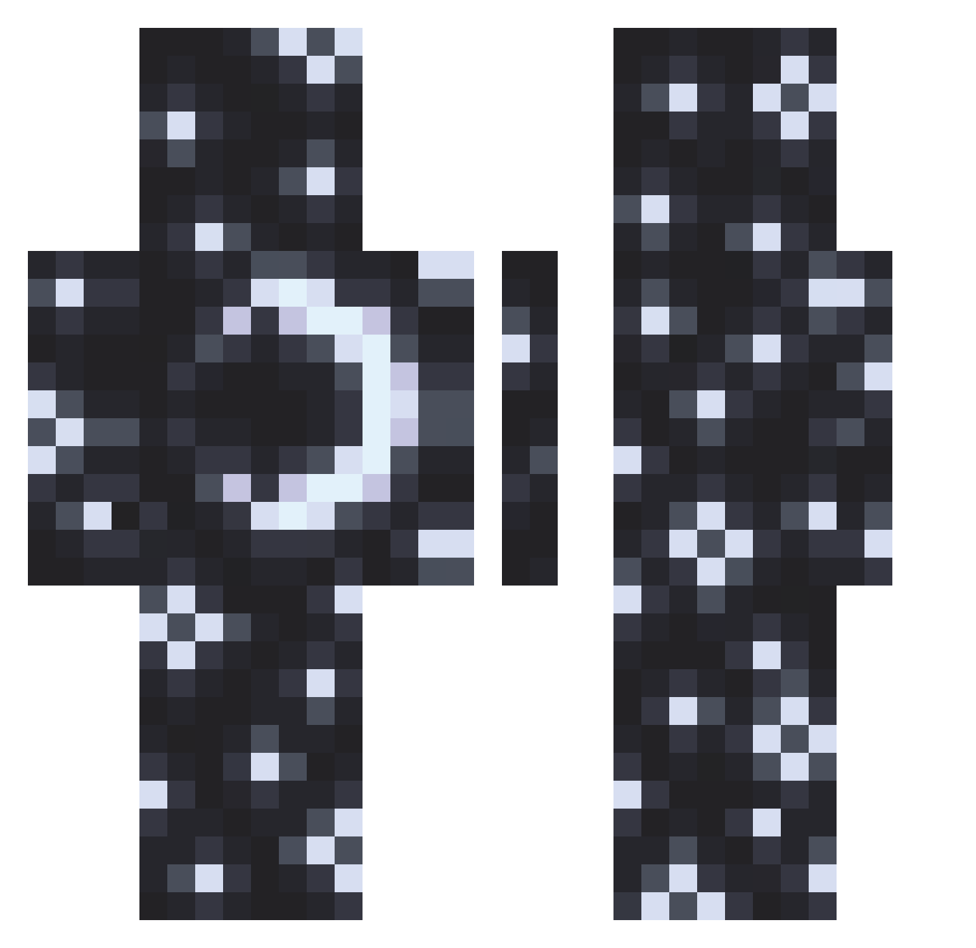 firecwaka Minecraft skin, front and back view