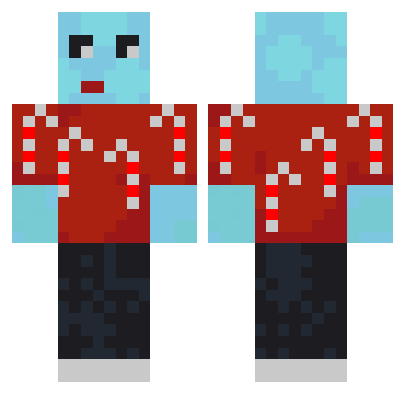 SLAIM787 Minecraft skin, front and back view