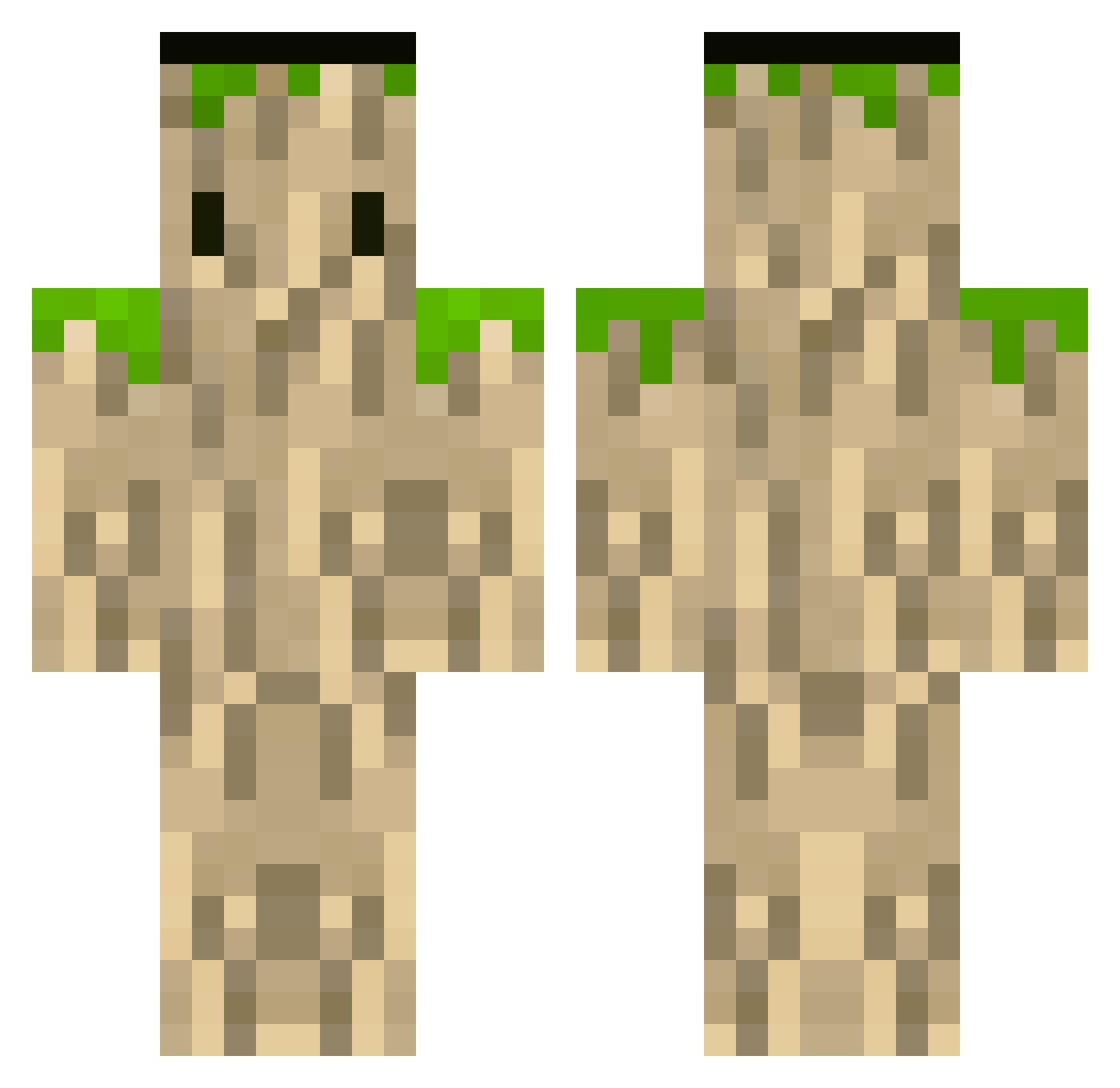 Post16 Minecraft skin, front and back view