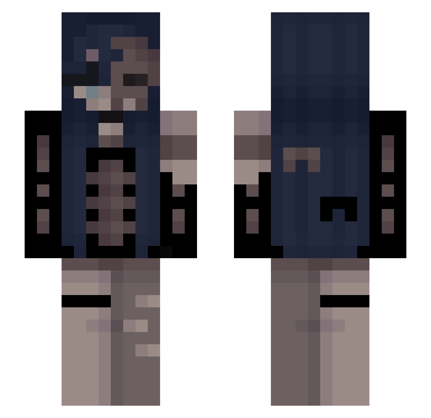 Aiiro_Wun Minecraft skin, front and back view