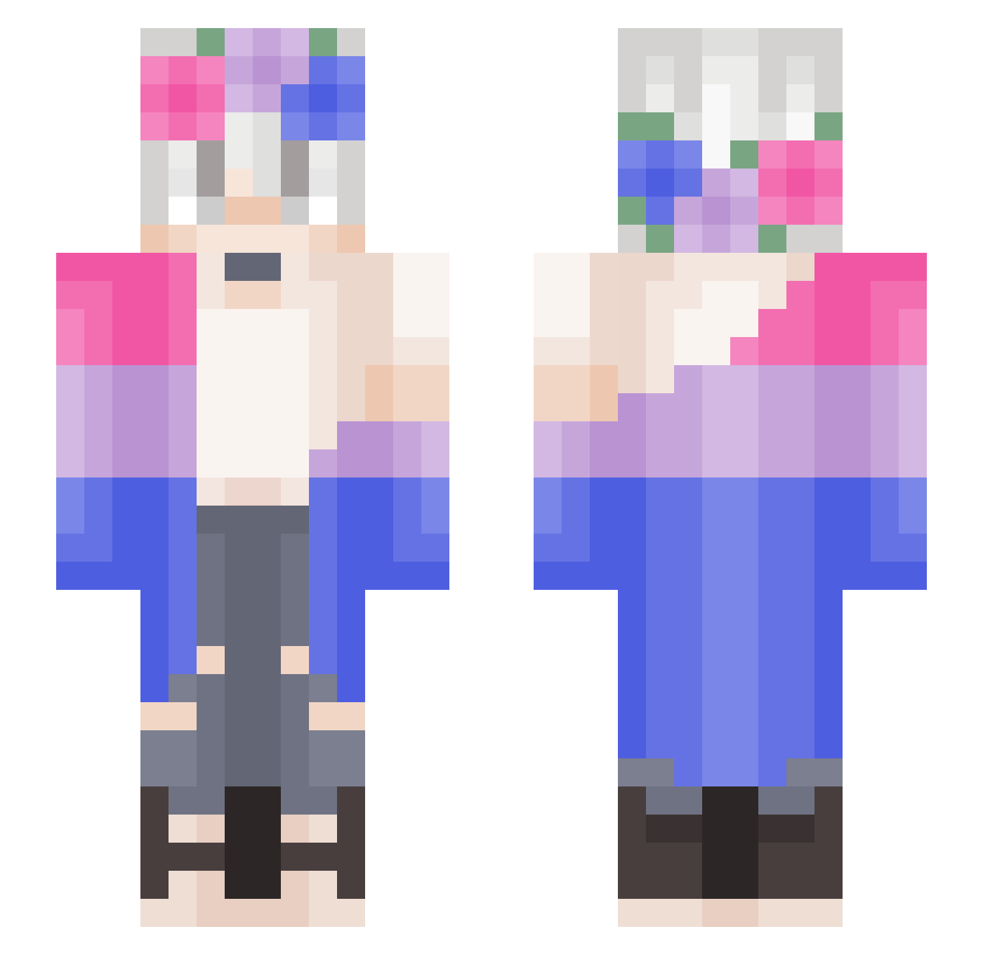 GuigaPaz007 Minecraft skin, front and back view