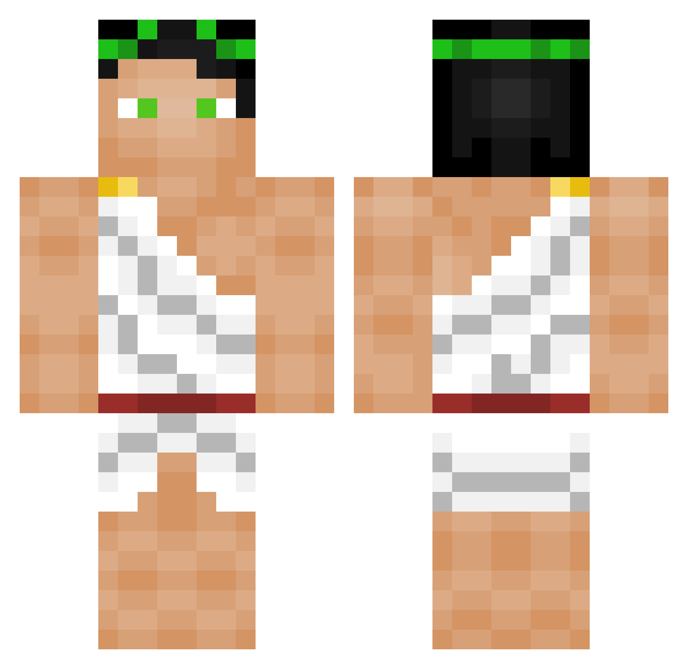 Andengorn Minecraft skin, front and back view
